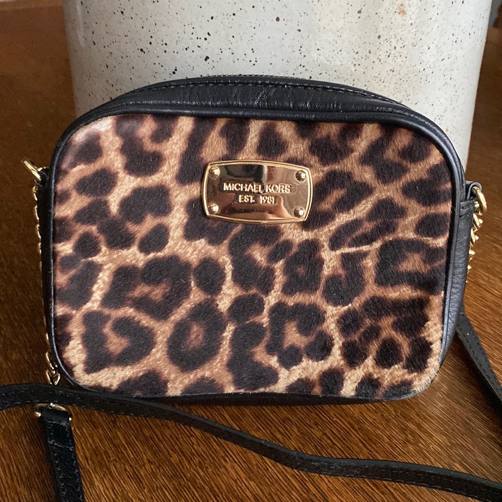 Mini Michael Kors Leather Trim Calf Hair Crossbody Bag - Picture 3 of 9